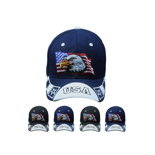 American Eagle & Flag Embroidered Baseball Cap