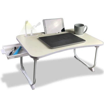 Folding Table with Electronics Charging Station and USB Fan Light