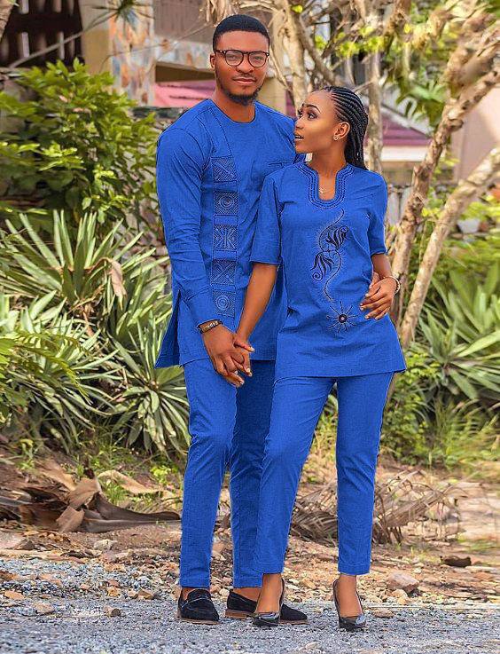 Men and Women Classy African Style Pants and Top Set