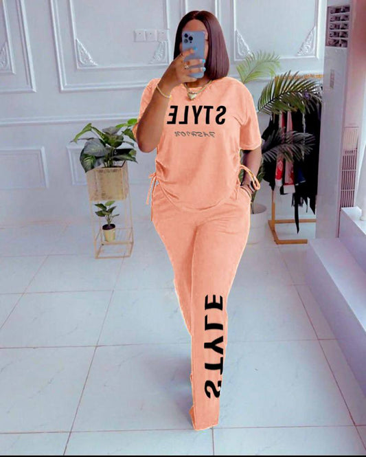 "STYLE" Fashion Icon Graphic Tee and Pants Set