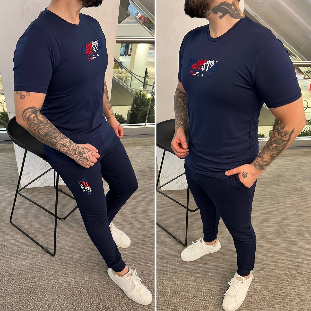 Men Branded Logo Tee and Fit Joggers Set