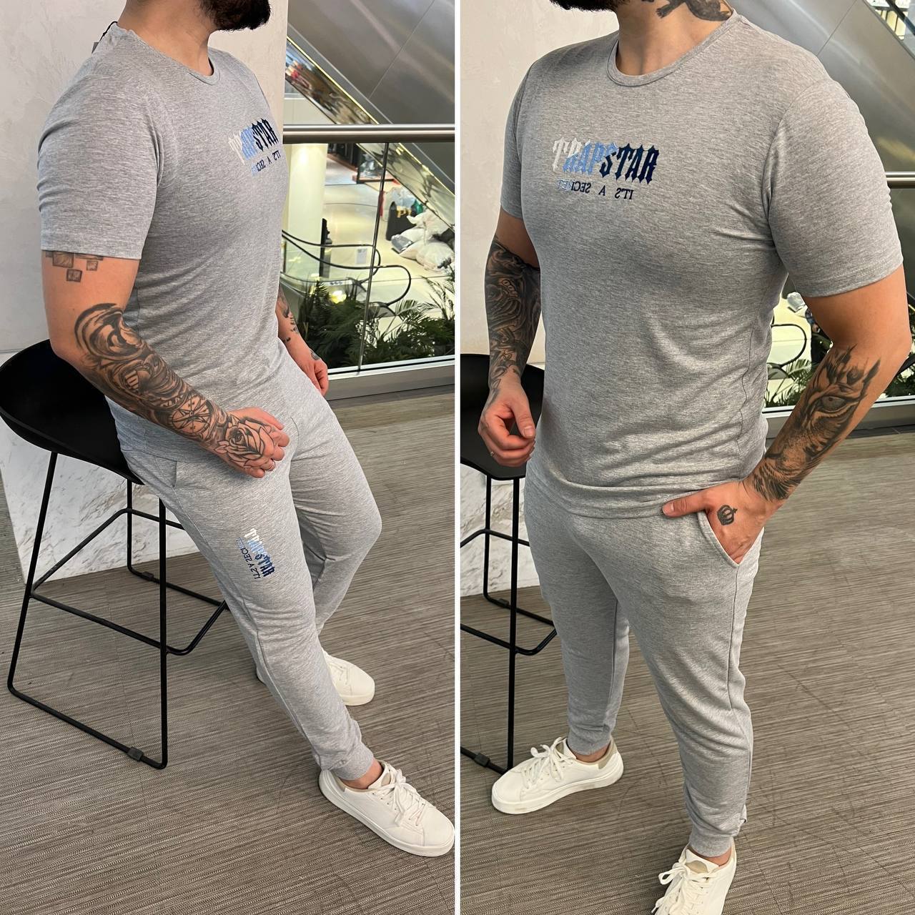 Men Branded Logo Tee and Fit Joggers Set