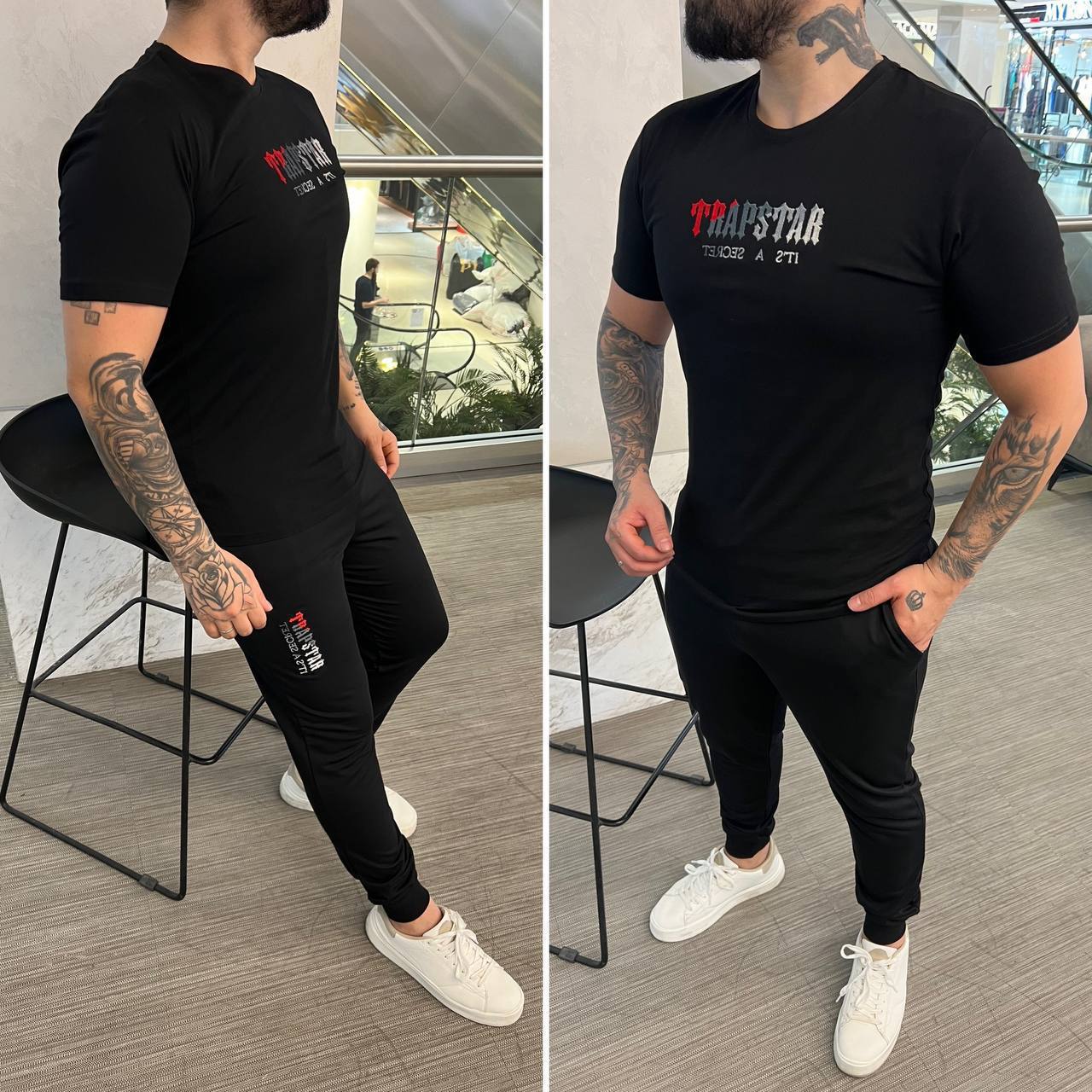 Men Branded Logo Tee and Fit Joggers Set