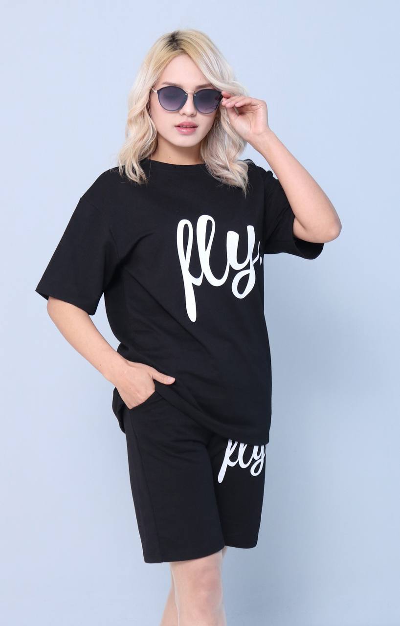 Graphic Tee and Cool Shorts Set for Women