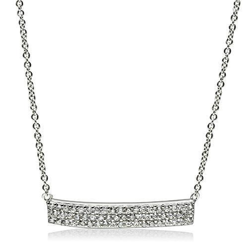 Rhodium Plated Brass Necklace with AAA Grade Clear CZ