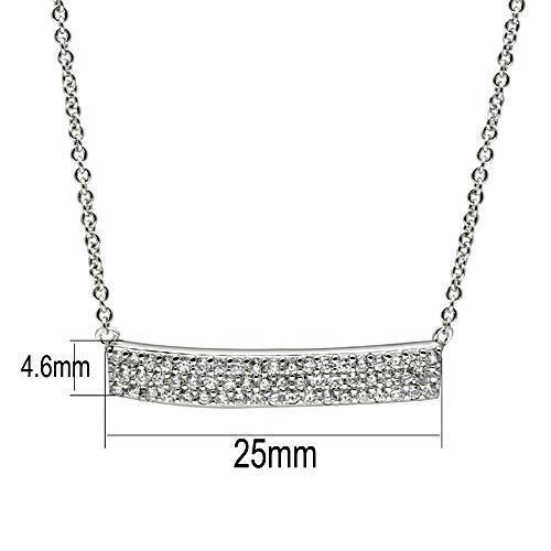 Rhodium Plated Brass Necklace with AAA Grade Clear CZ