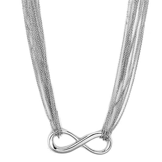 Rhodium Plated Brass Infinity Necklace