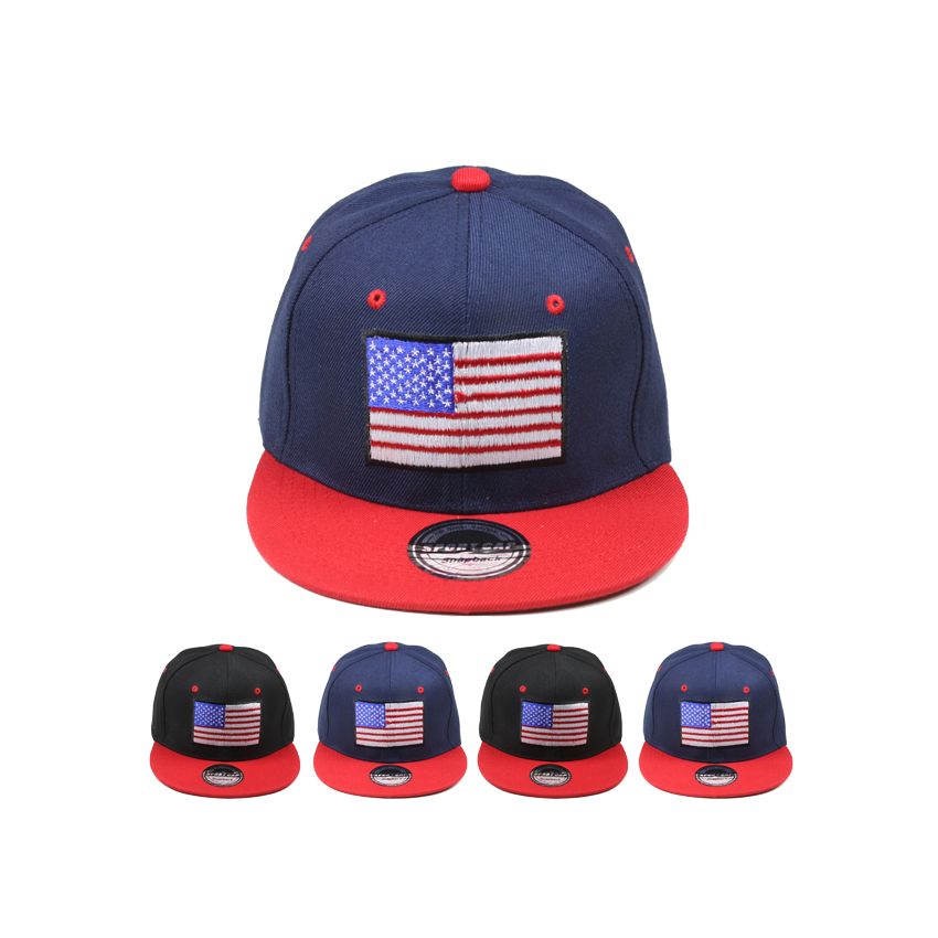 American Flag Adjustable Snapback Cap