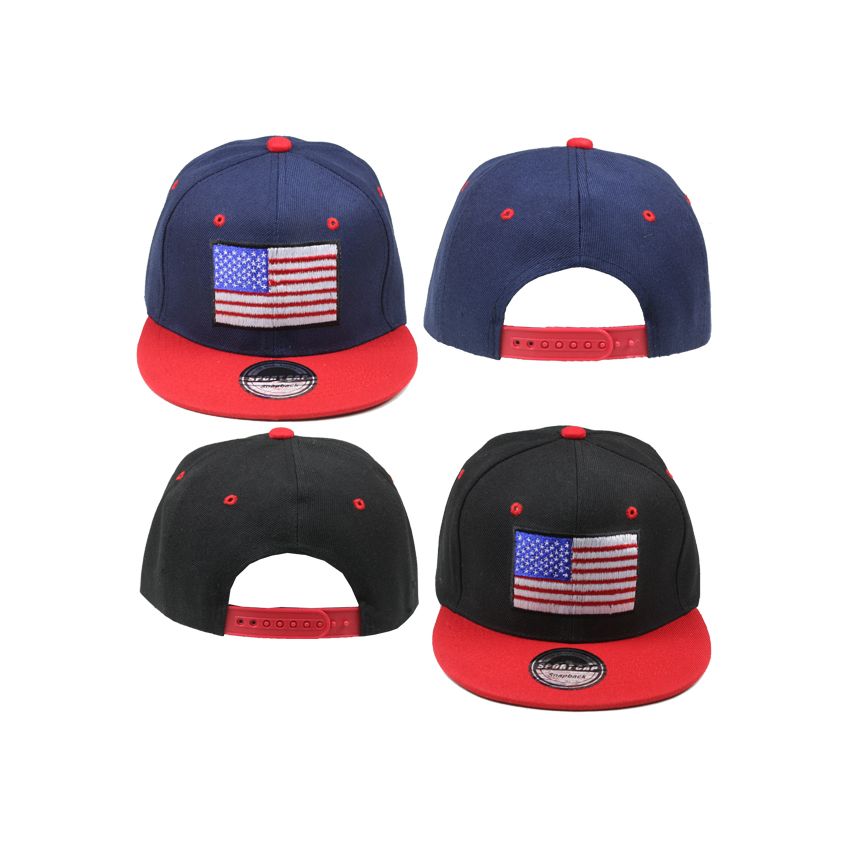 American Flag Adjustable Snapback Cap