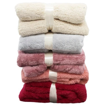 Plush Coral Throw Blanket in Assorted Colors