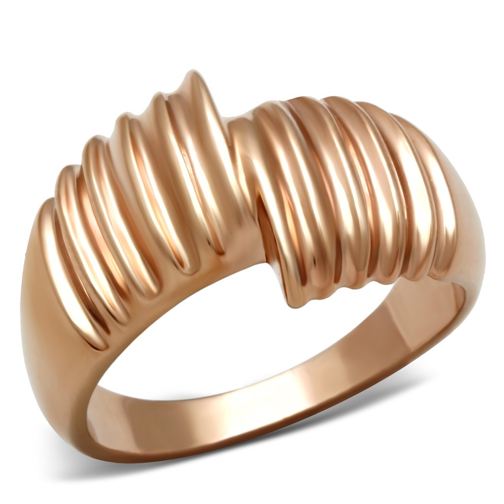 GL212 - IP Rose Gold(Ion Plating) Brass Ring with No Stone