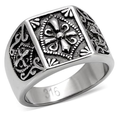 TK127 - High polished (no plating) Stainless Steel Ring with No Stone
