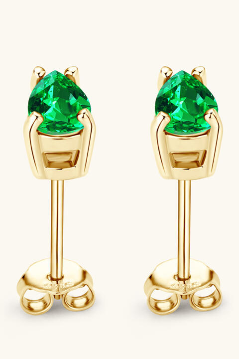 Lab-Grown Emerald Stud Earrings