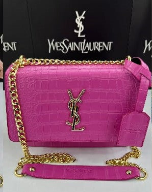 YSL Croc Skin Crossbody Bag