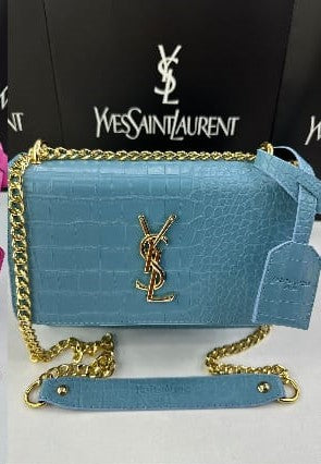 YSL Croc Skin Crossbody Bag