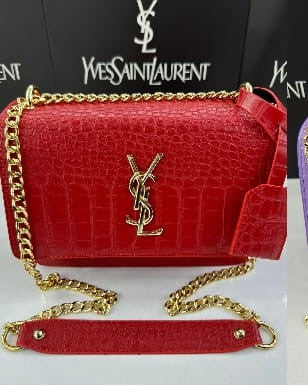 YSL Croc Skin Crossbody Bag