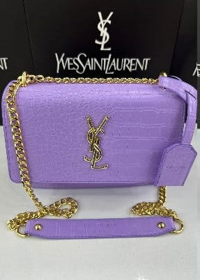 YSL Croc Skin Crossbody Bag