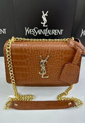 YSL Croc Skin Crossbody Bag