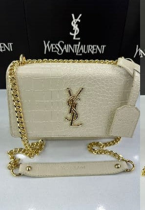 YSL Croc Skin Crossbody Bag