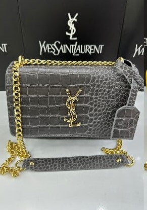 YSL Croc Skin Crossbody Bag