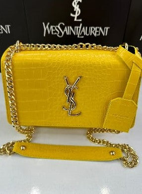 YSL Croc Skin Crossbody Bag