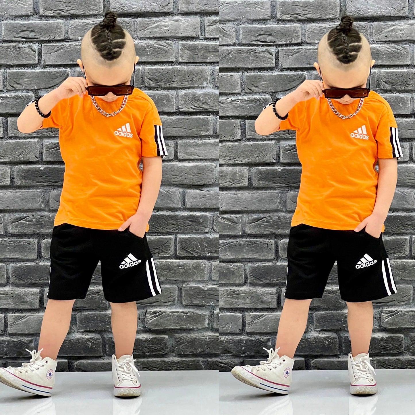 Children Adidas Short and Shirt Simple Set