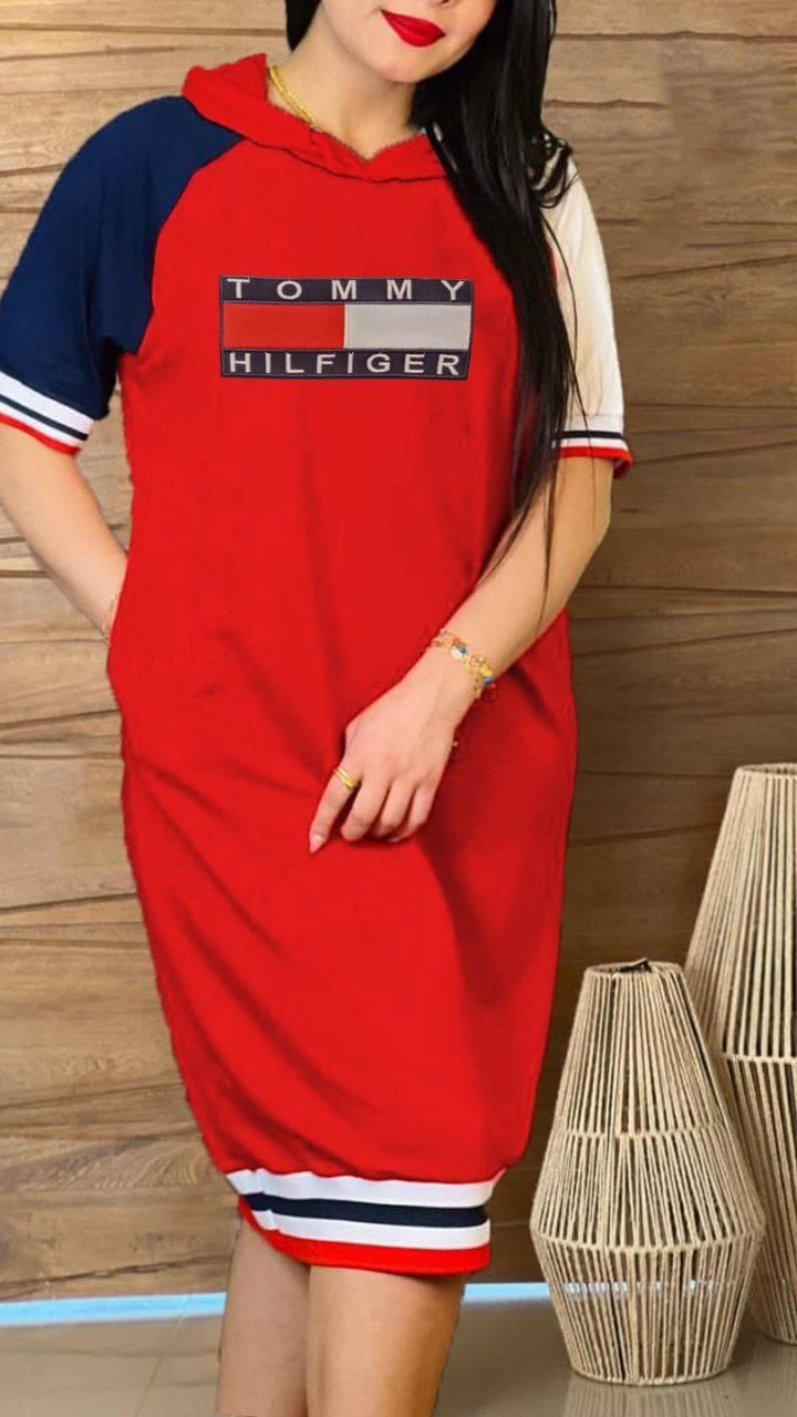 Tommy Hilfiger Brand Color T-Shirt Dress with Cap