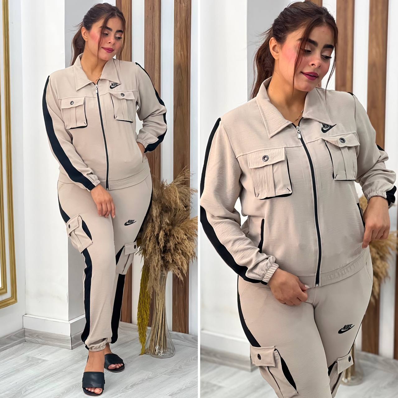 Ladies Jacket with Pockets and Pants Set