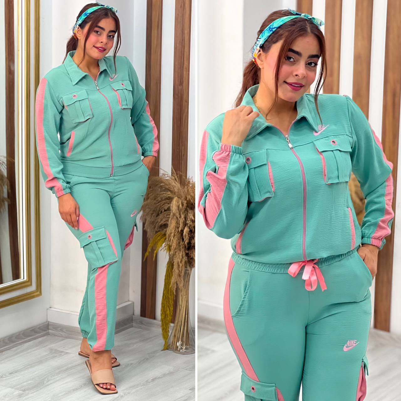 Ladies Jacket with Pockets and Pants Set