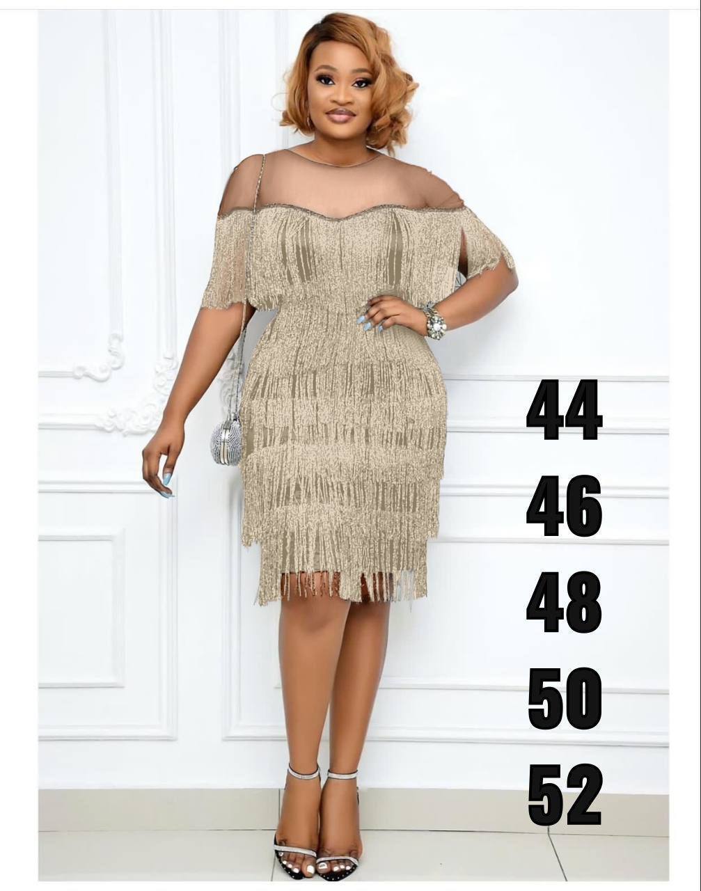 Ladies' Fringe Dress Off-Shoulder