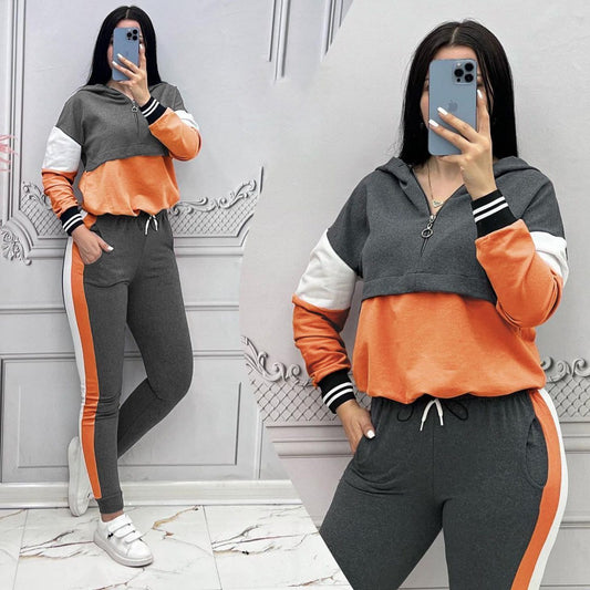 Women Sport Long Sleeve Set with Cap