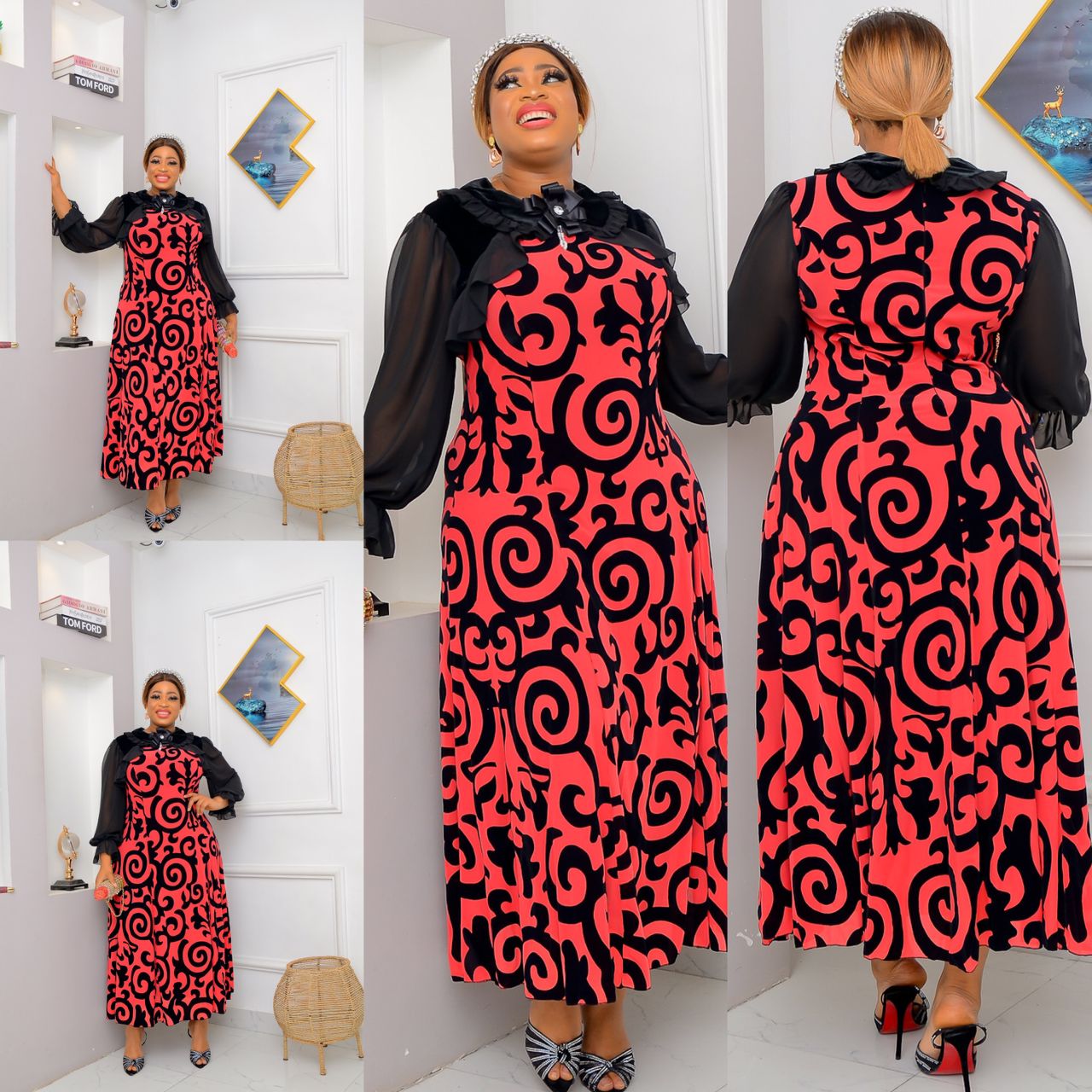 Women Arch Pattern Long Stylish Dress