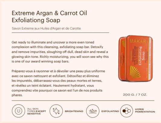 "MAKARI" Extreme Argan & Carrot Oil Exfoliating Soap