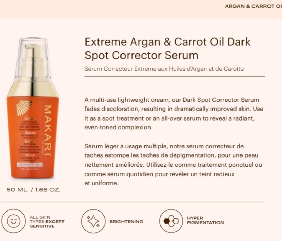 "MAKARI" Extreme Argan & Carrot Oil Dark Spot Corrector Serum