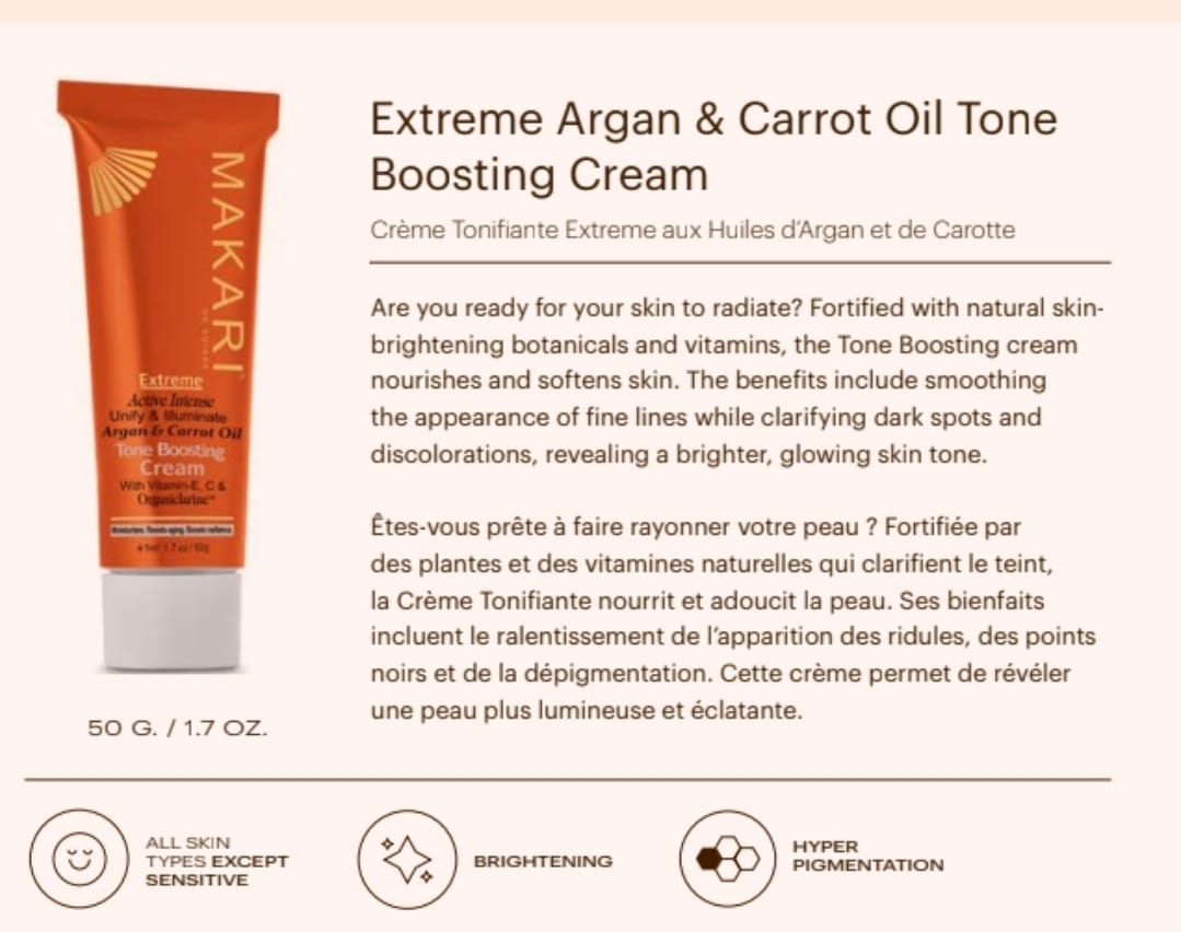 "MAKARI" Extreme Argan & Carrot Oil Tone Boosting Cream