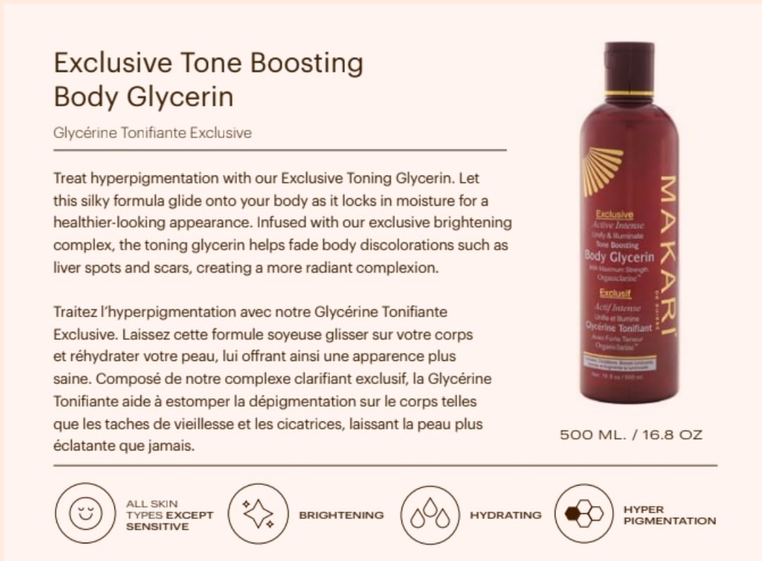 "MAKARI" Exclusive Tone Boosting Body Glycerin