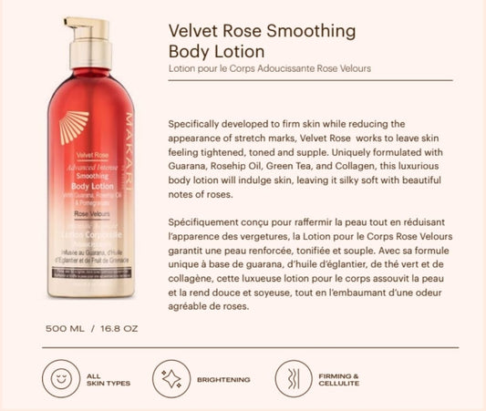 "MAKARI" Velvet Rose Smoothing Body Lotion