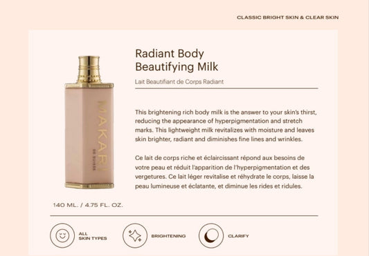 "MAKARI" Radiant Body Beautifying Milk