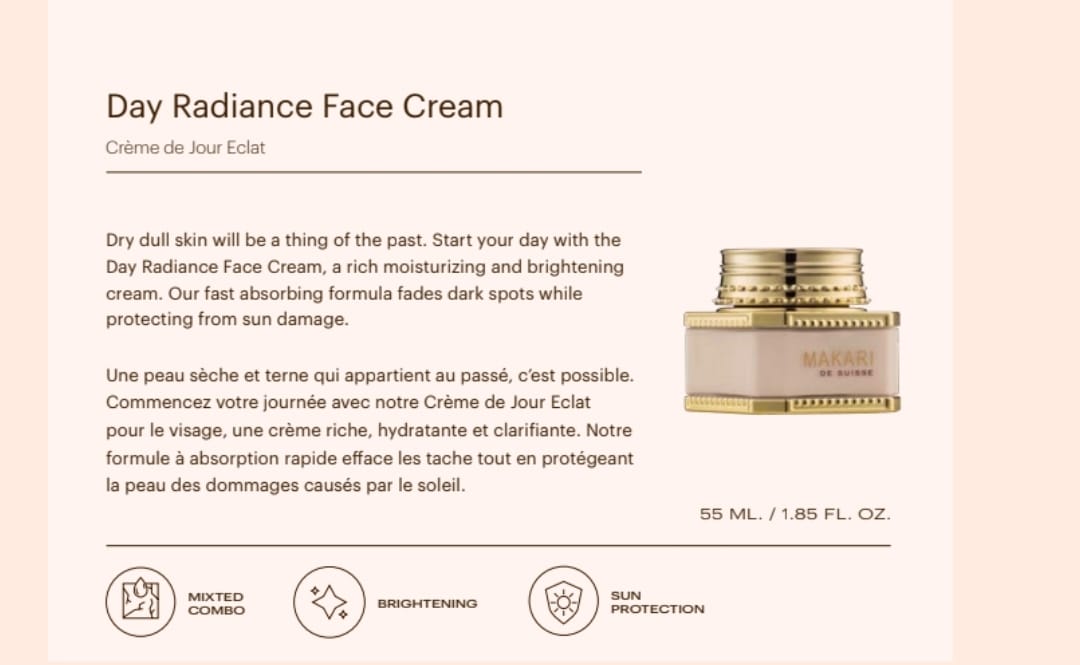 "MAKARI" Day Radiance Face Cream