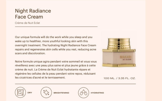 "MAKARI" Night Radiance Face Cream