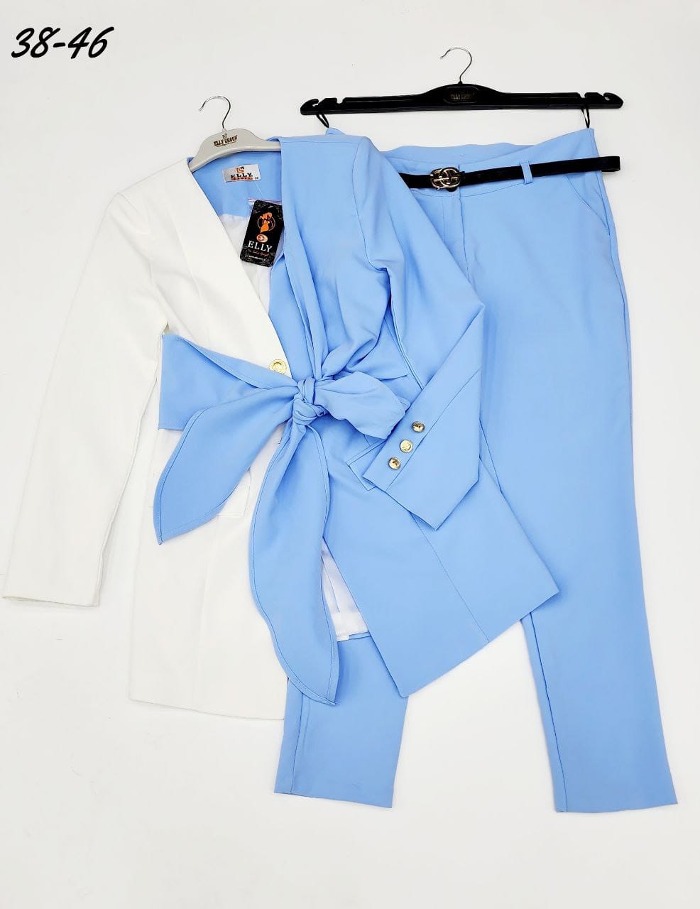 Women's Stylish Two Color Blazer and Pants Set