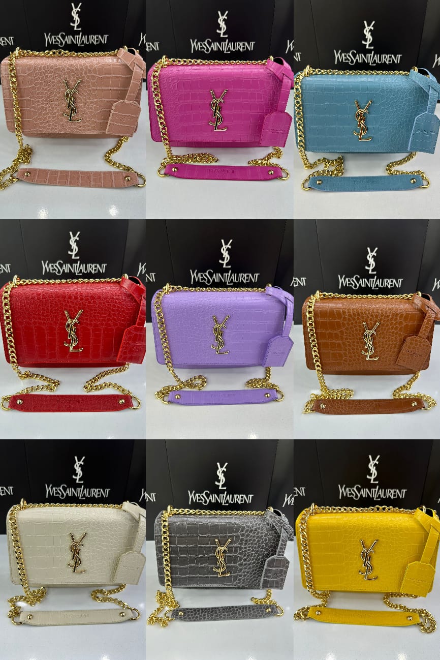 YSL Croc Skin Crossbody Bag