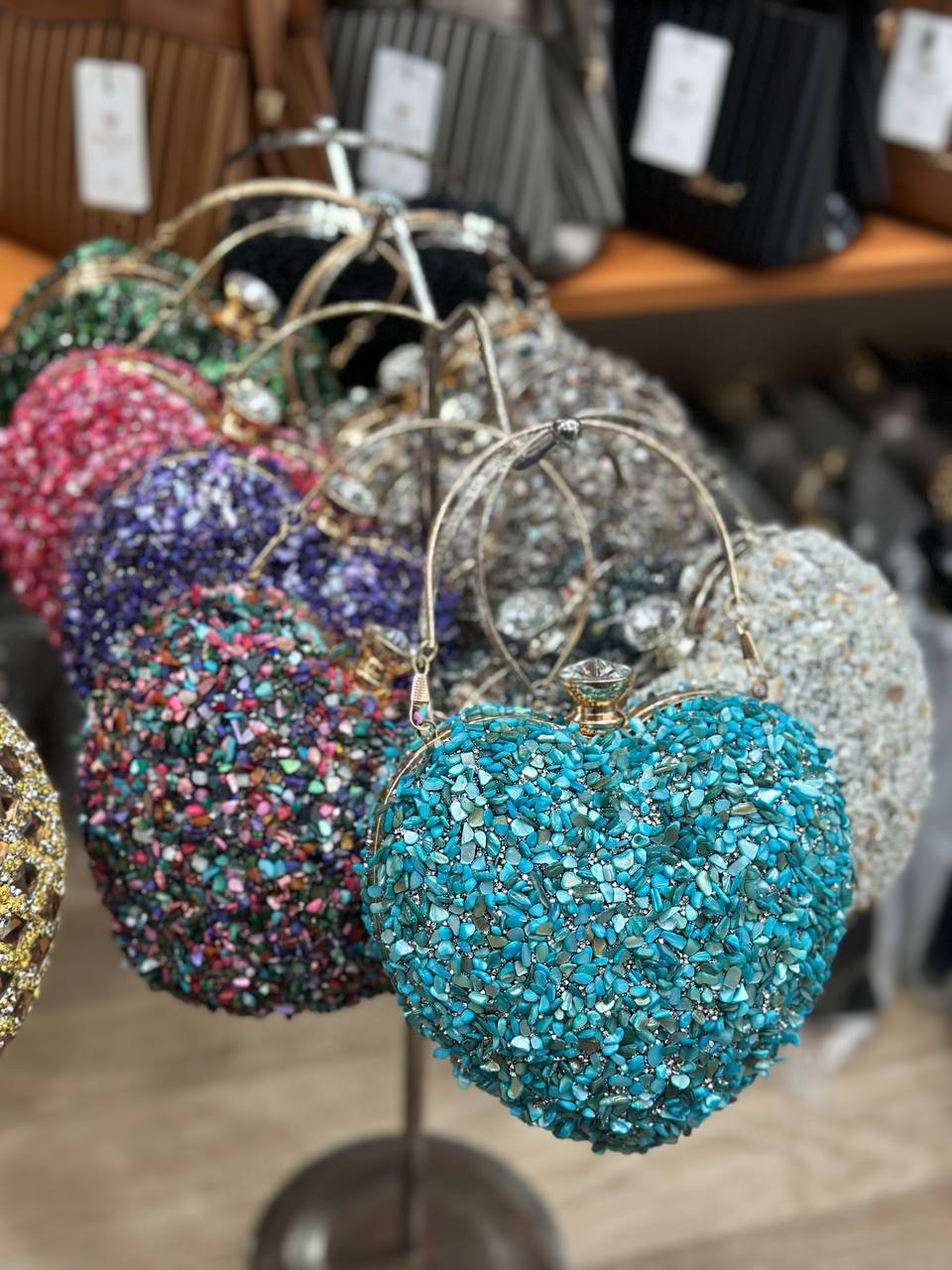 Heart Shape Sequin Clutch