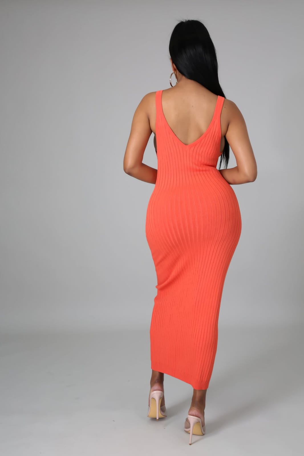 Sexy Bodycon Elastic Summer Dress with Embedded Lines