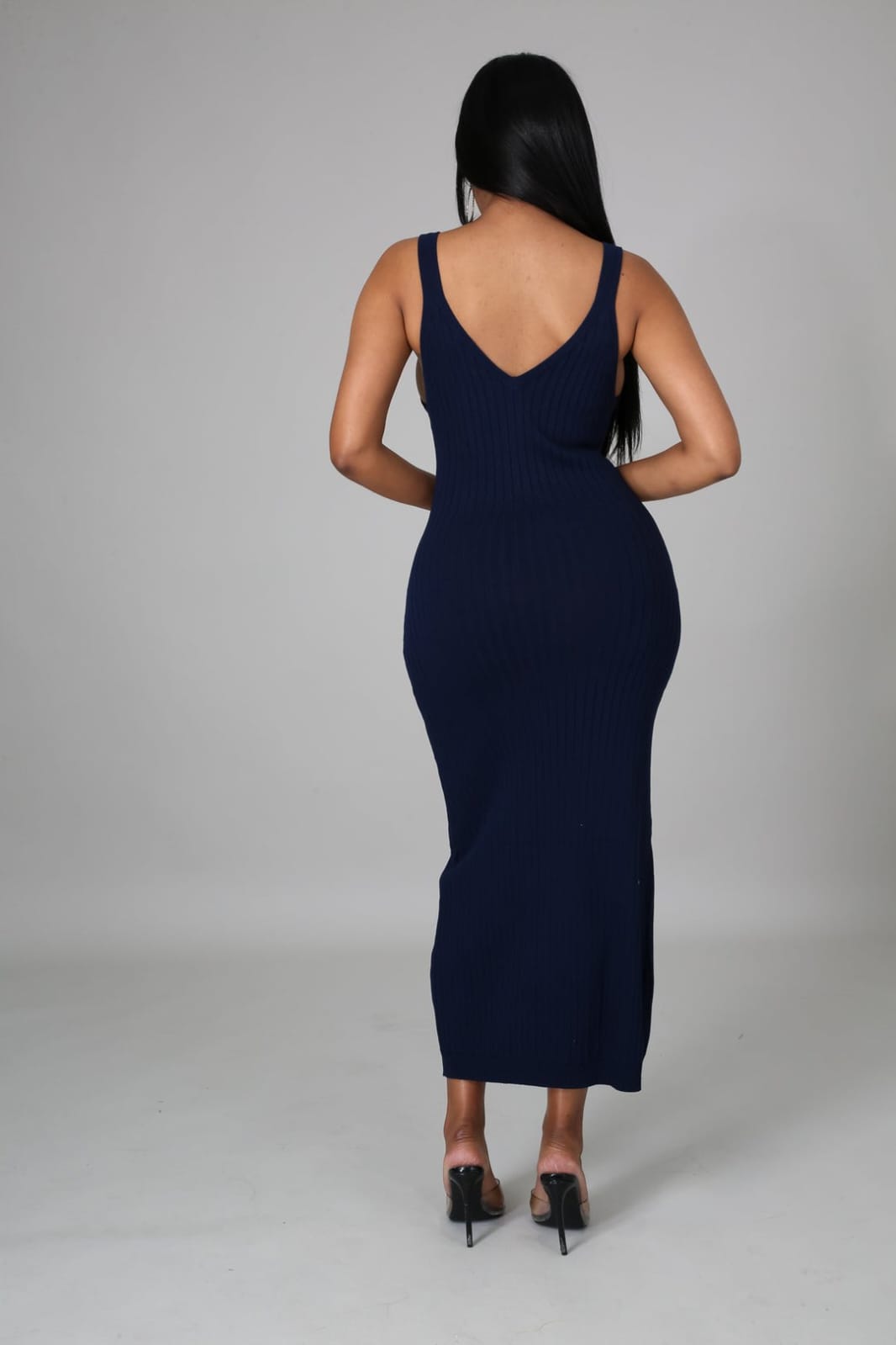 Sexy Bodycon Elastic Summer Dress with Embedded Lines