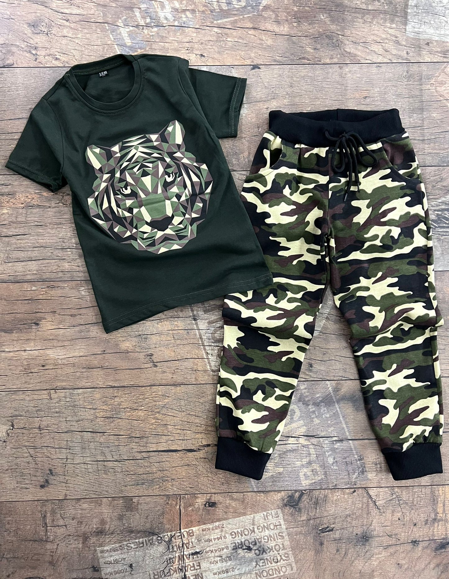 Camouflage Style T-Shirt and Jogger Set